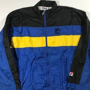 Retro Color Block FILA Zip-Up Windbreaker